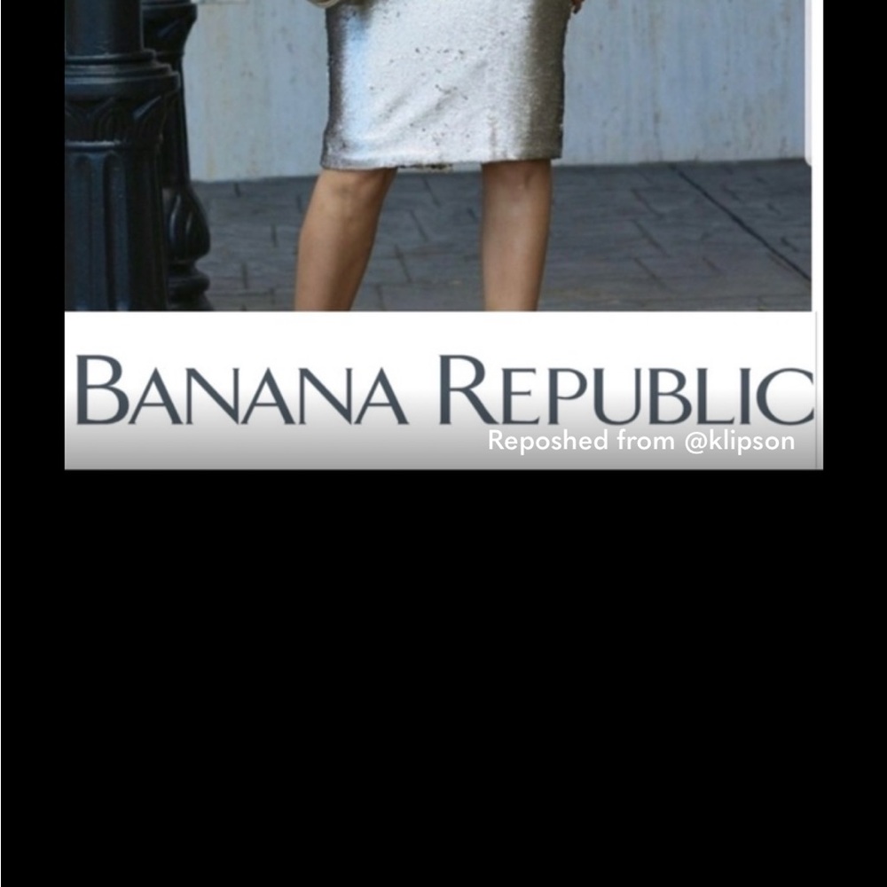 Size 0 Banana Republic sequin silver skirt. - Picture 2 of 3